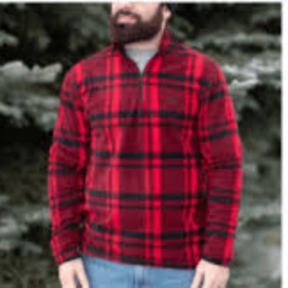 Chaps Men's Fleece Flannel 1/4 Zip Jacket Sz M NWT - Picture 2 of 2